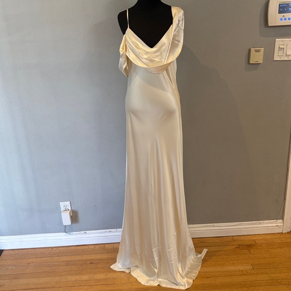 Reformation Ronda Silk Cowl Neck Wedding Maxi Dress Ivory White Size 10 NWT - Picture 8 of 17